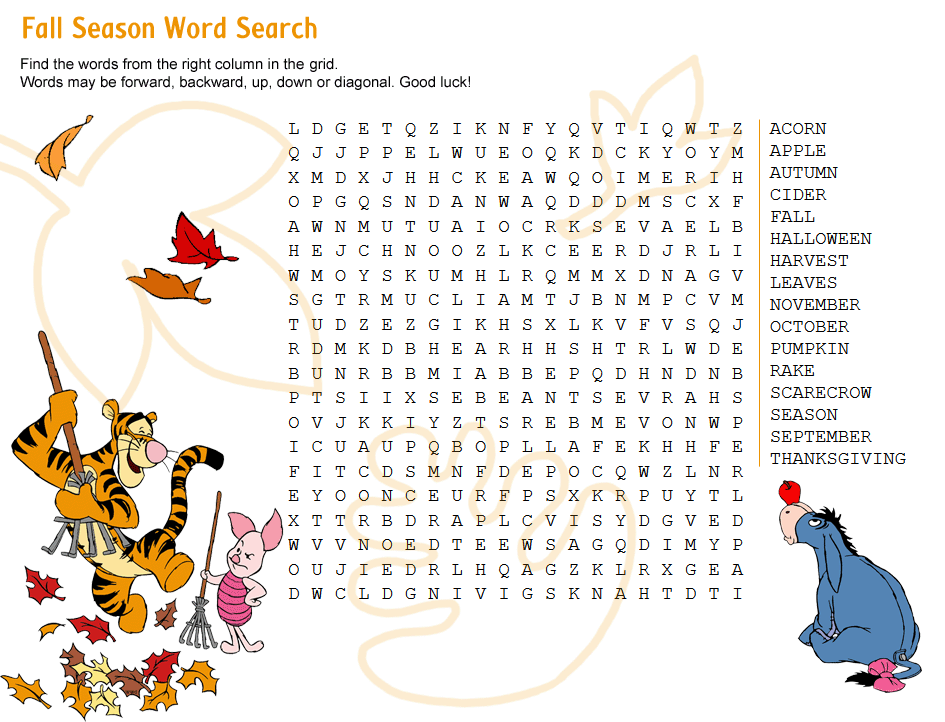 fall word search best coloring pages for kids