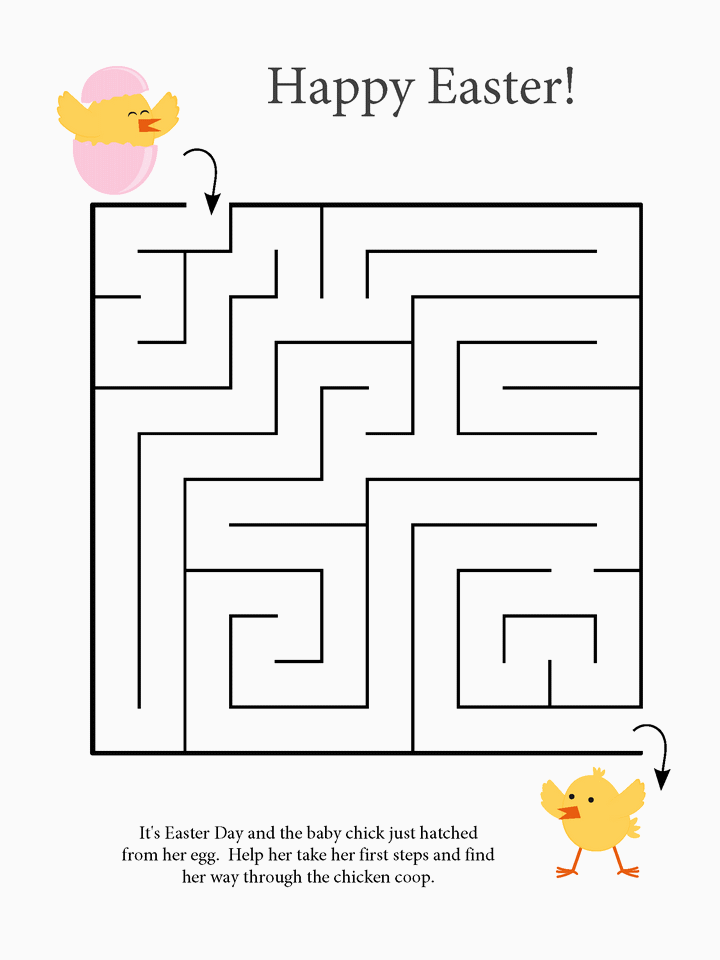 easter mazes best coloring pages for kids