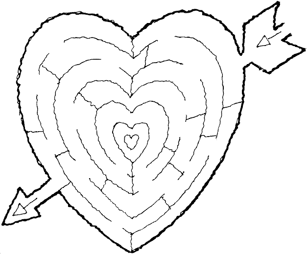 valentines mazes best coloring pages for kids