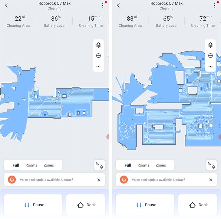 Roborock Q5 Vs S7 MaxV Ultra Roborock Q7 Max Map Large Home 