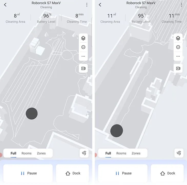Roborock S7 MaxV Ultra Vs Roomba Combo J7 Roborock S7 MaxV 3D Live Map.webp
