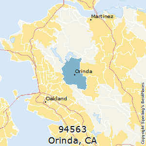City Of Orinda California Map CA Orinda 94563 