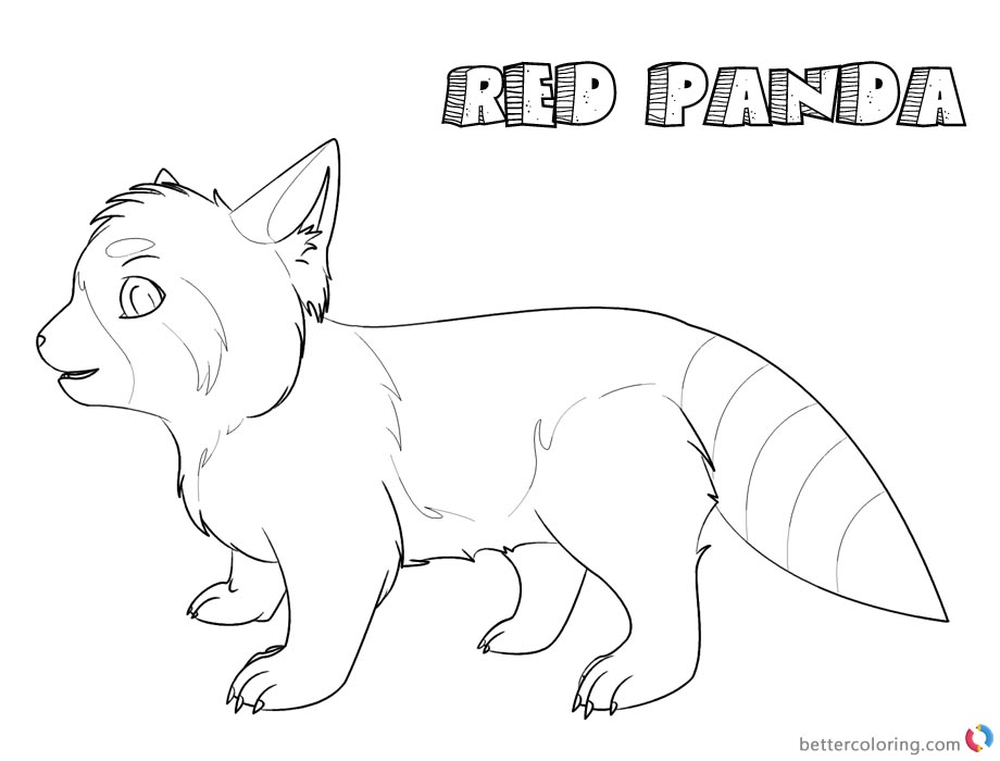 Red on a black background gives a glowing effect. Red Panda Coloring Pages - Free Printable Coloring Pages