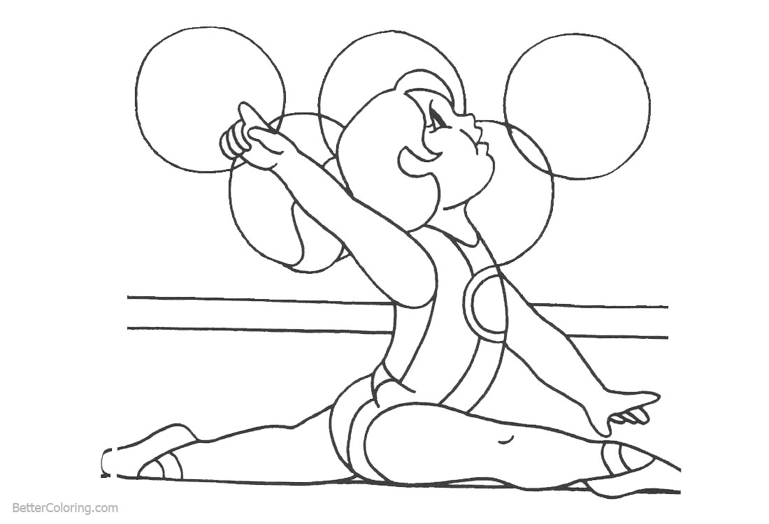 gymnastics coloring pages with olympic logo free