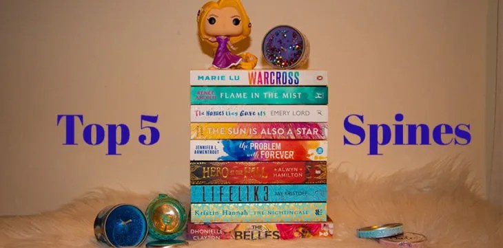 Give them some luuurve! Top X book spines. Top 5 Tuesday is colorful today!