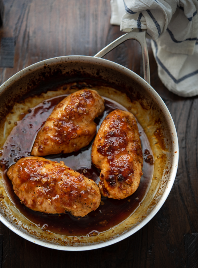 Apricot glazed chicken breast