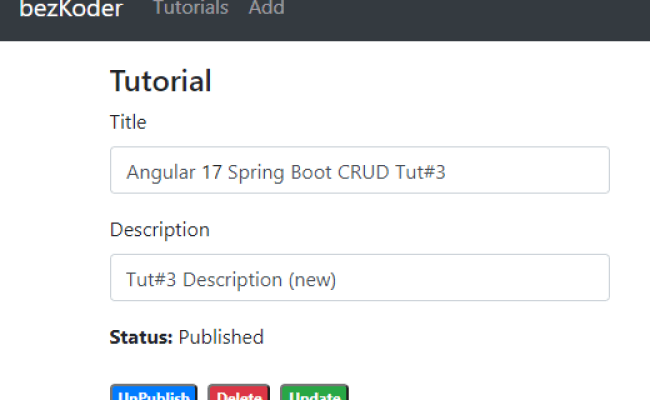 Spring Boot + Angular 17 Example: CRUD - BezKoder