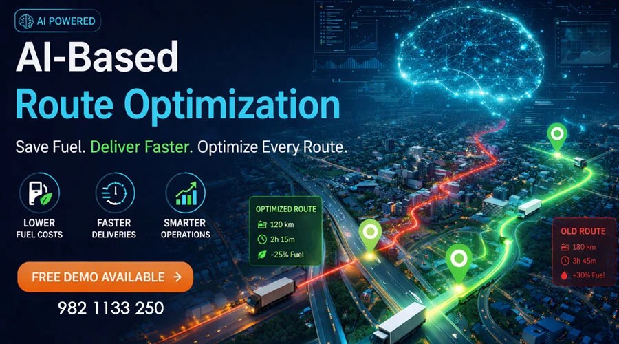 AI Based Route Software For Logistics And Fleet Mgmt.