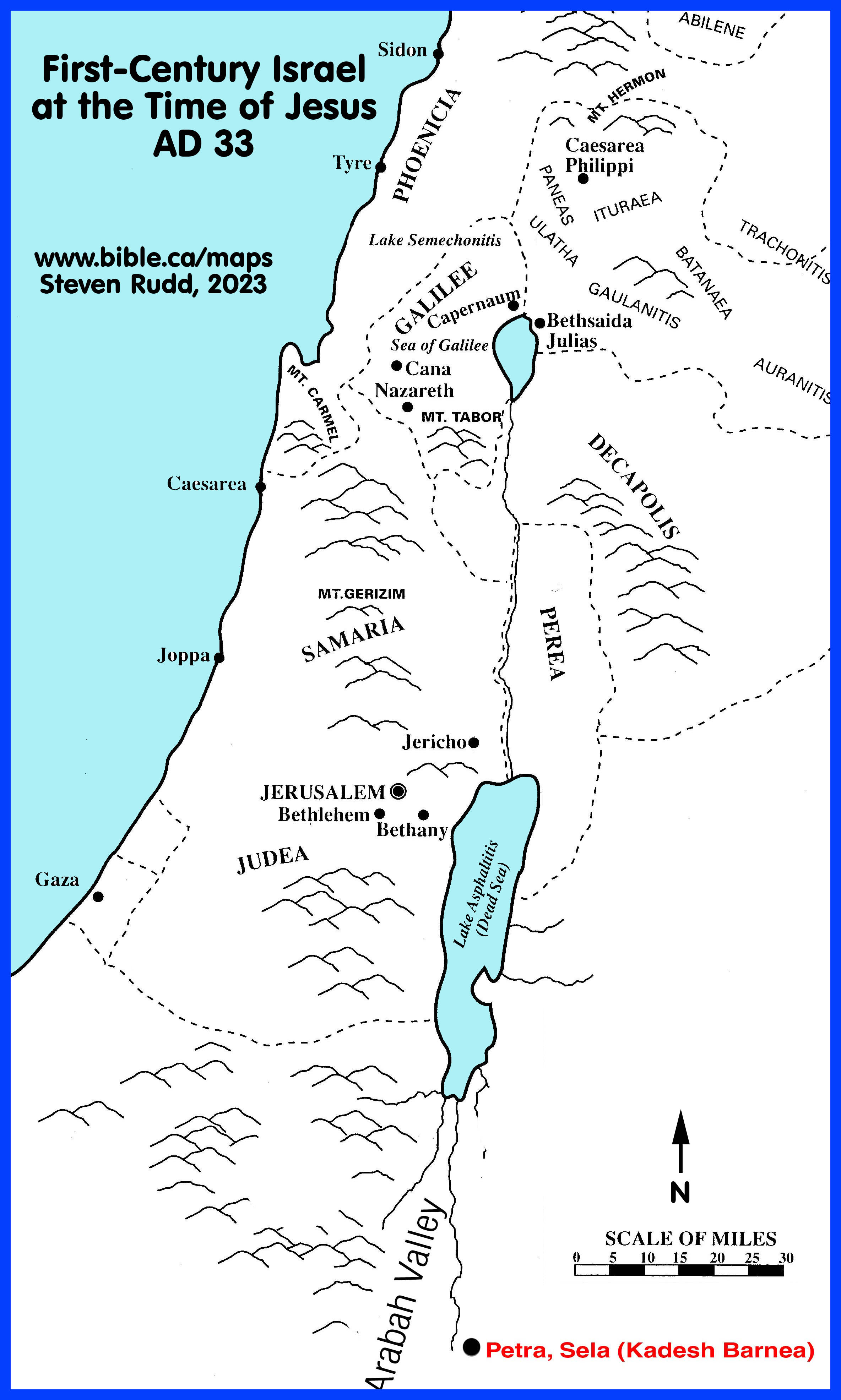 Printable Map Of Israel In Jesus Time Maps Palestine 33AD 
