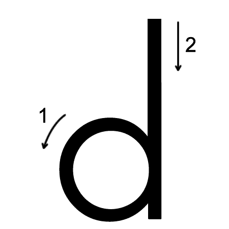lowercase d printing worksheet trace 1 print 1