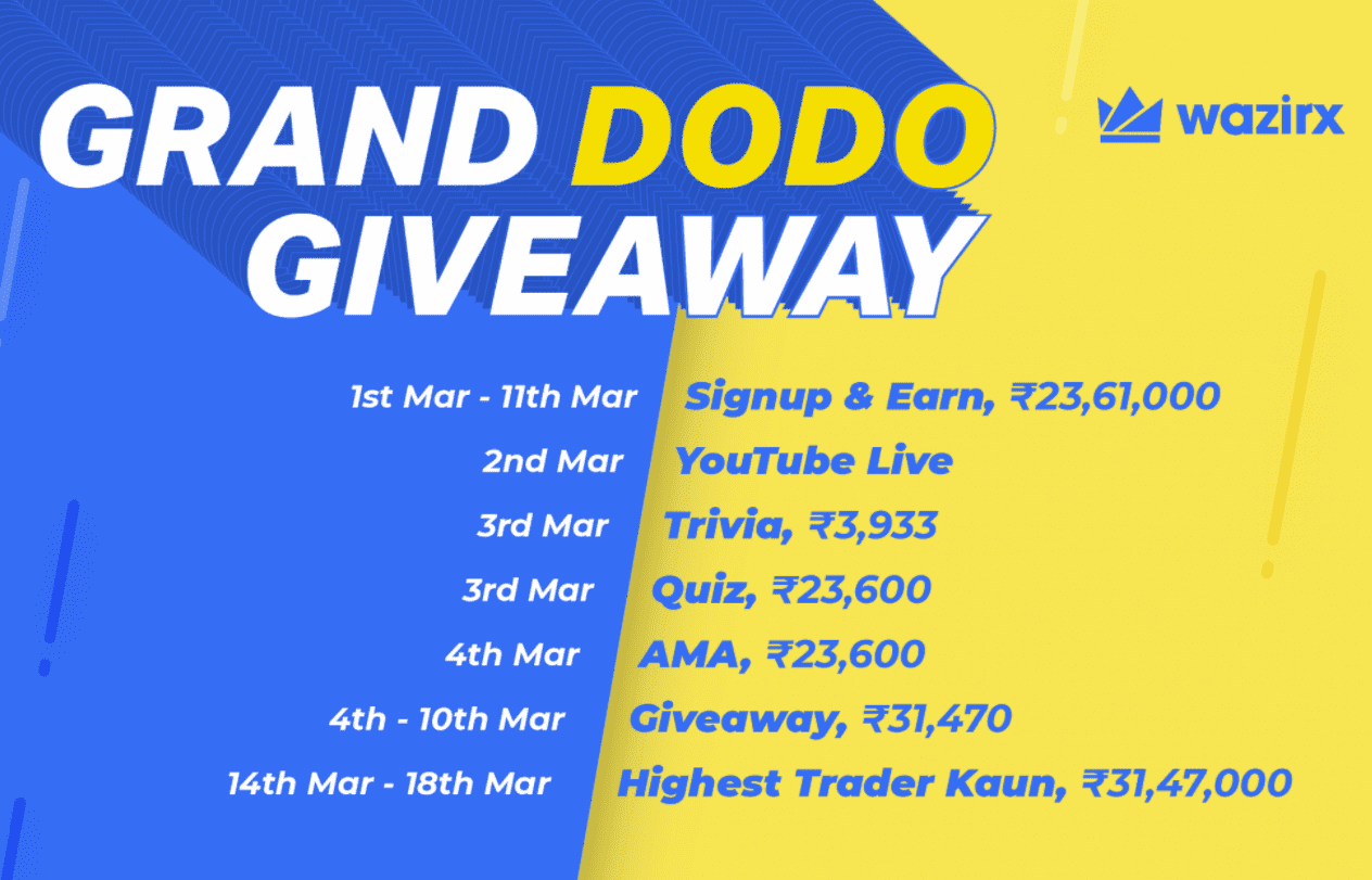 Please don't stay on your phone, . Grand Dodo Giveaway On Wazirx Trade Win 25 Worth Dodo To Random Users Bigtricks In