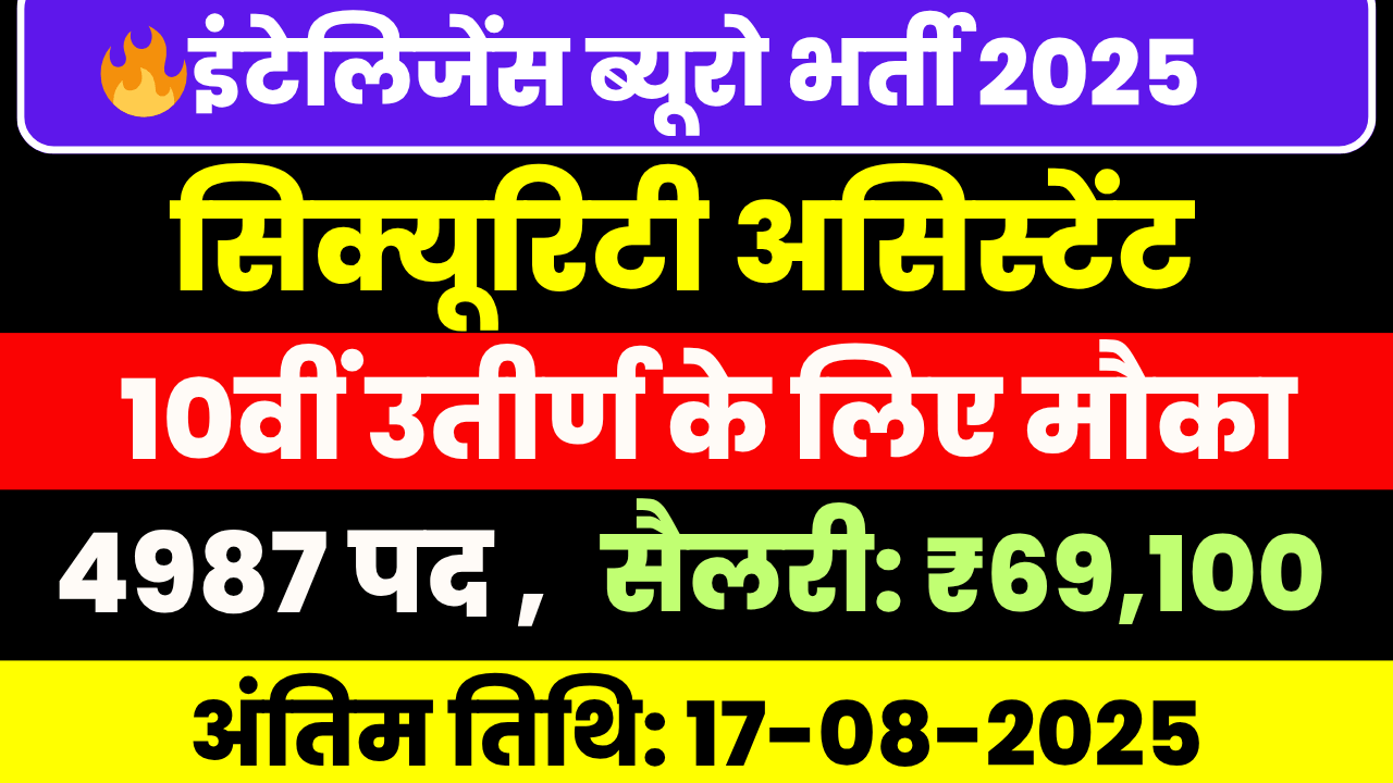 IB Security Assistant Recruitment 2025