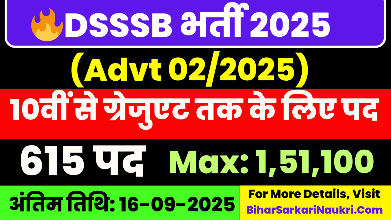 DSSSB Recruitment 2025 (Advt 02/2025)