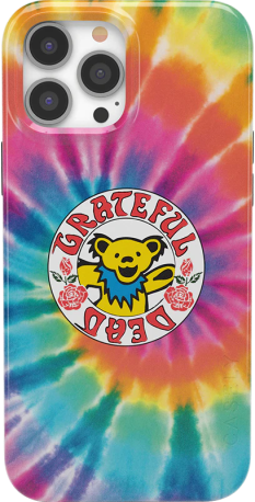 tie dye iphone case with grateful dead bear in center