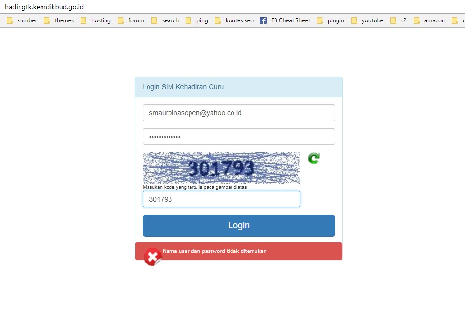 Login Hadir Gtk Nama NIP Jabatan Unit Kerja email Nomor Telepon Tanggal Tanggal MM DD YYYY.