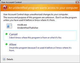 Desactivar UAC de Windows Vista