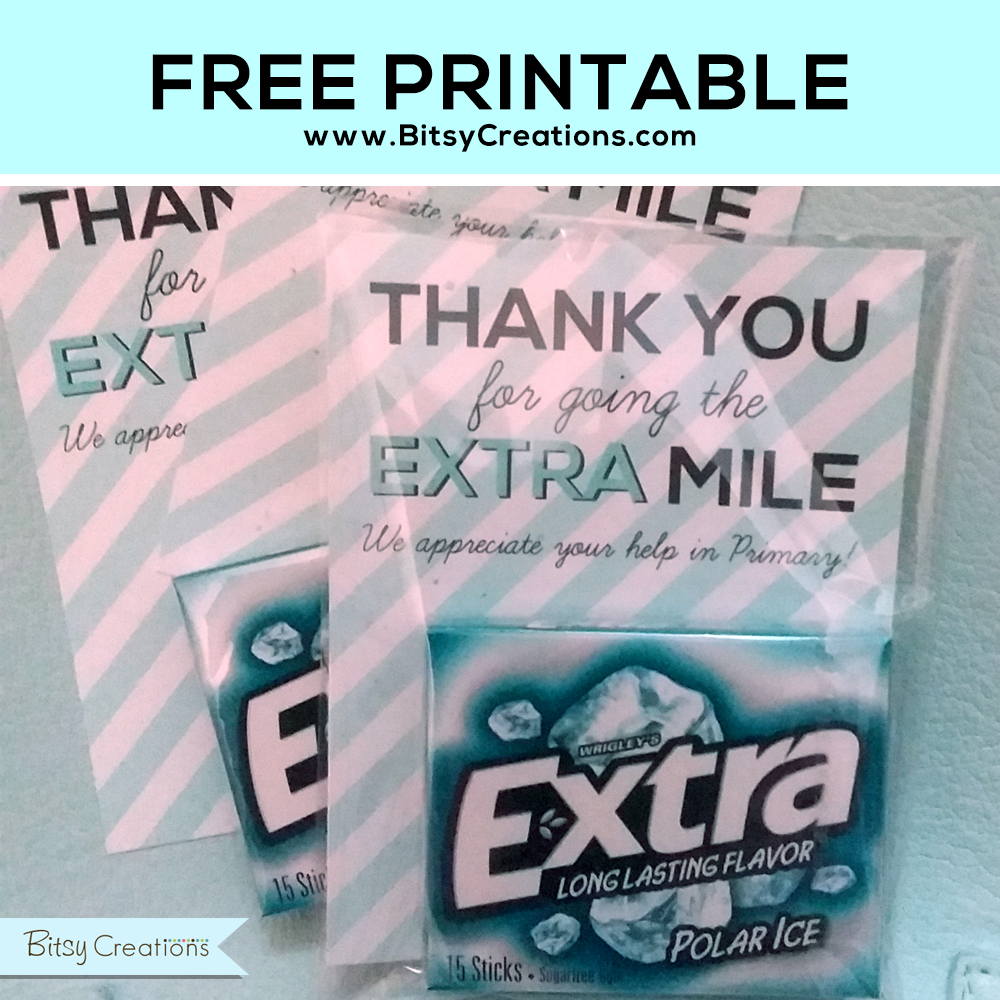 extra gum thank you free printable for primary