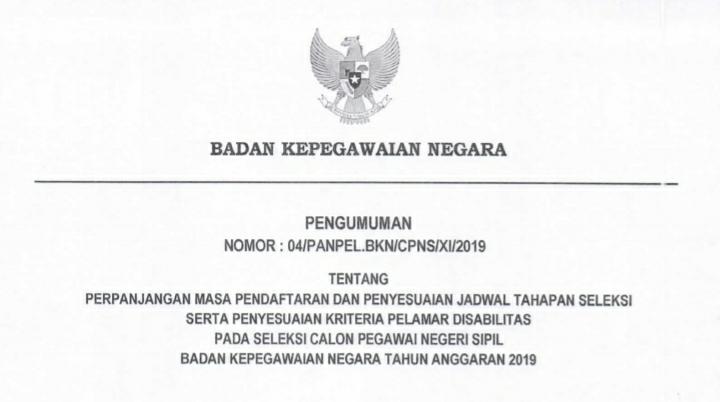 Pengumuman Badan Kepegawaian Negara