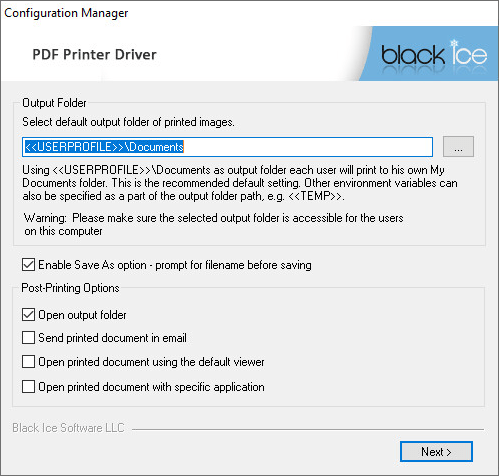Installing the pdf printer driver on windows 10/8/7/vista/xp