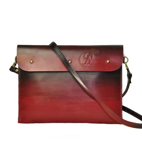 Leather iPad Sleeve carrier louis red