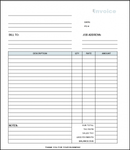 contractor invoice template blank invoice