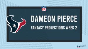 Dameon Pierce Fantasy Week 2: Projections vs. Buccaneers, Points and Stats, Start or Sit