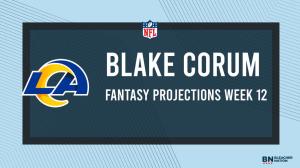 Blake Corum Fantasy Week 12: Projections vs. Buccaneers, Points and Stats, Start or Sit