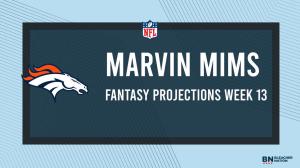 Marvin Mims Fantasy Week 13: Projections vs. Commanders, Points and Stats, Start or Sit
