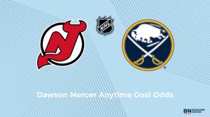 Will Dawson Mercer Score a Goal vs. the Buffalo Sabres on February 25?
