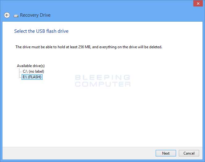 create a bootable USB Flash Recovery Drive in Windows 8 – Learning School