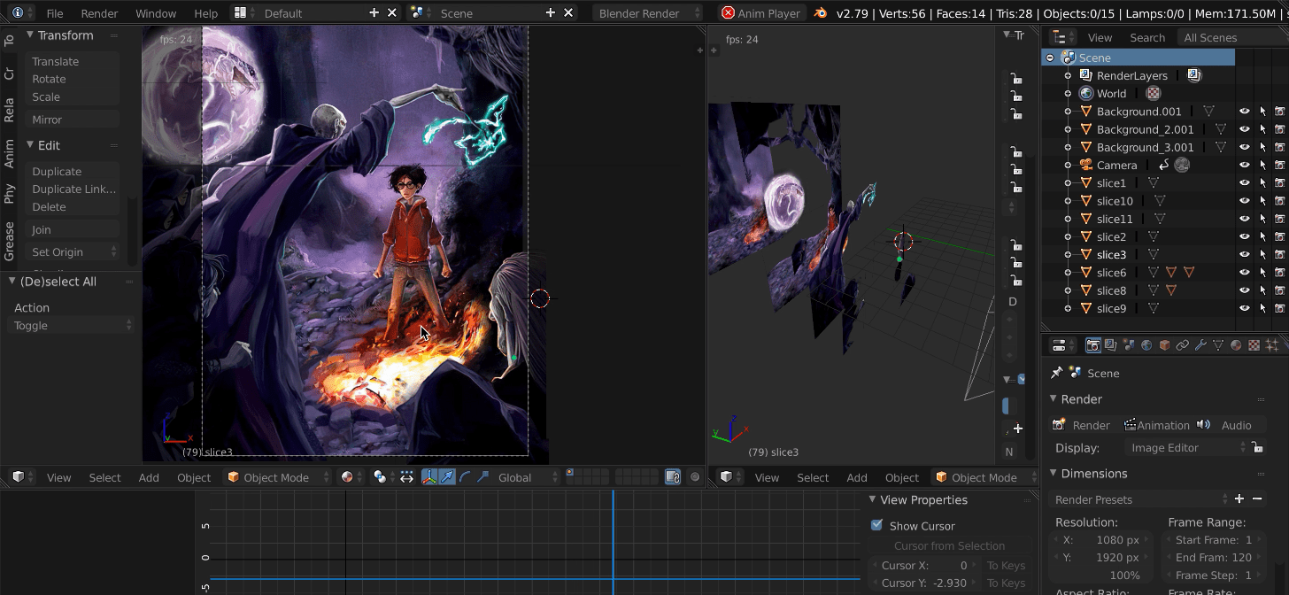 Accio suitcase and apparate away! Time Lapse Harry Potter 2d Animation Blendernation