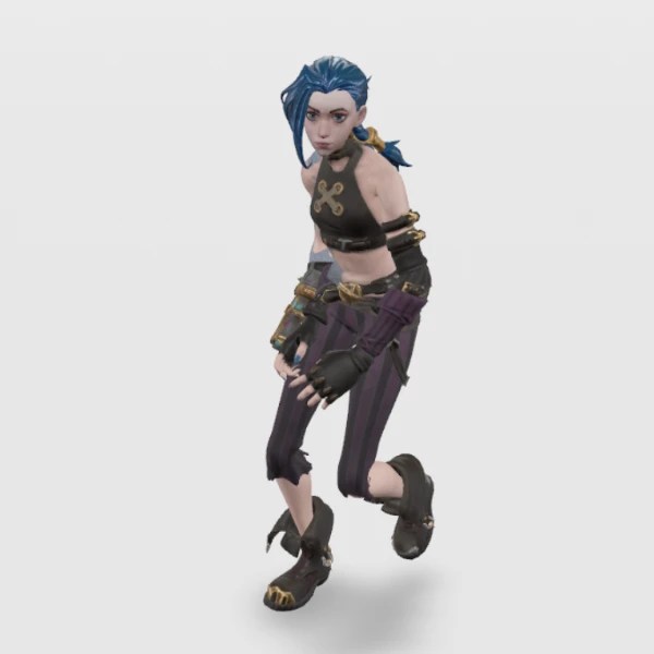 Jinx from League of Legends dancing breakdance footwork Copyright Free No AI - Image 1