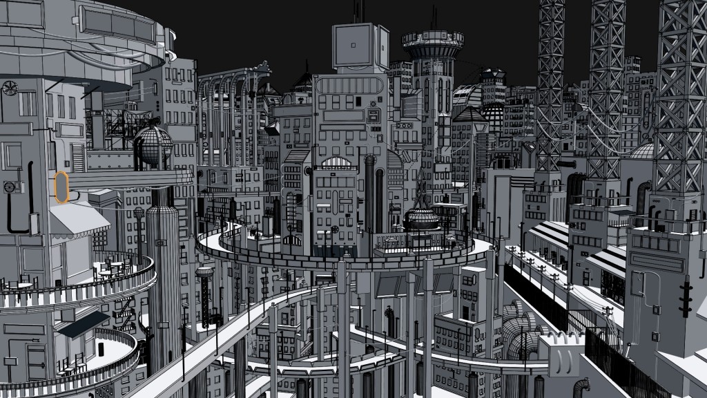 pic Cyberpunk City Drawing blend swap