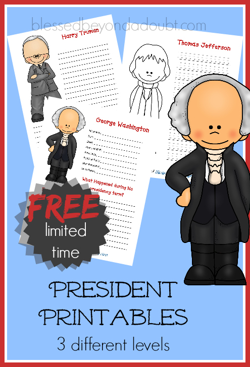 free presidents printables blessed beyond a doubt