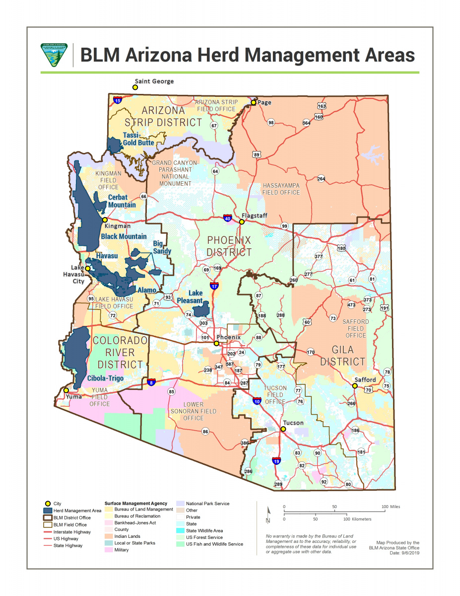 Mapa De Arizona Blm Maps Bureau Of Land Management WHB HMA MapForWeb 20190906 