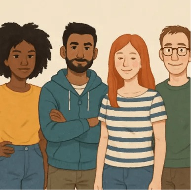 Diverse characters with distinct traits.