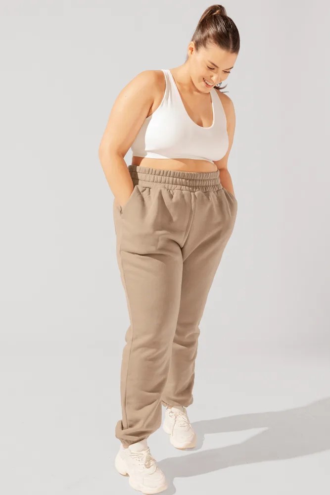 popflex cloud rollover sweatpant milk tea