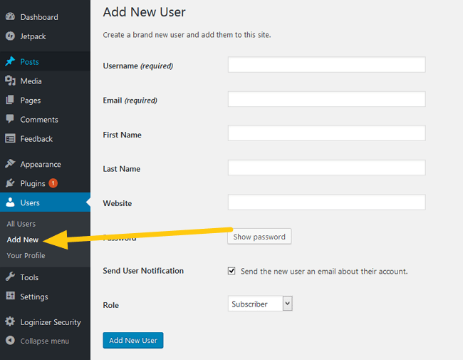 Visibility option whether show avatar or not. How To Create New User Profiles In Wordpress Blog Tyrant