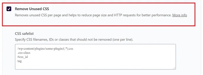 Step 2 Enable the Remove Unused CSS Module