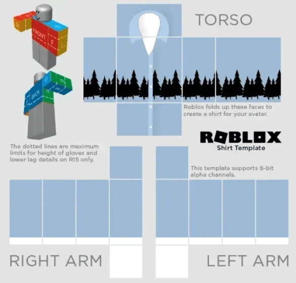Roblox Tree Pattern Blue Collar Shirt Template By Pixlr To Preview And
