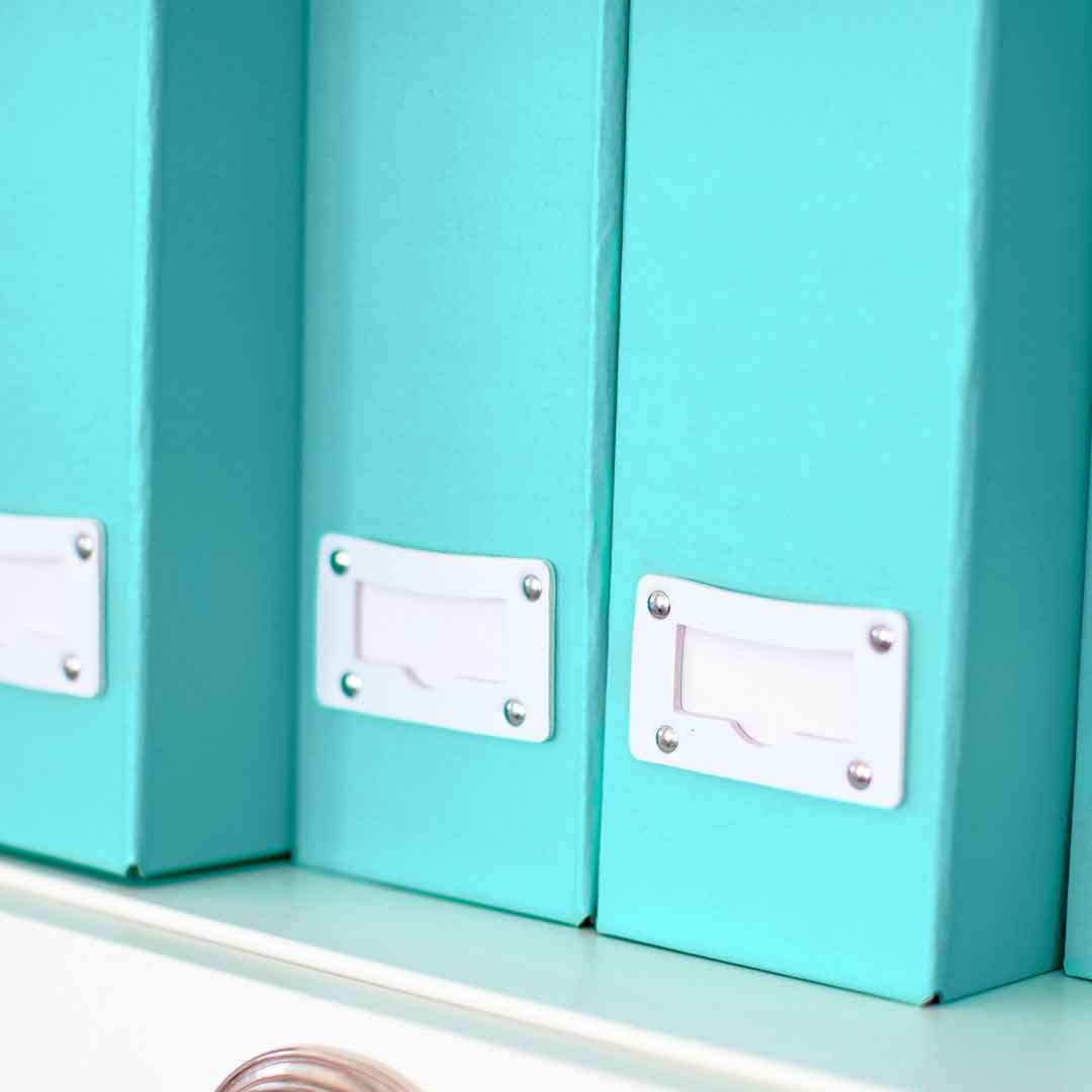 Foldable Magazine File Holder With Leather Label Holder Set Of 6 A