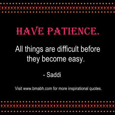 Patience Quotes-Have patience. All things are difficult before they become easy.
