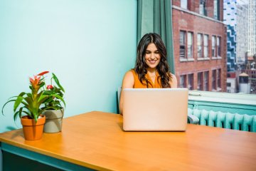 Businesswoman using time tracking software