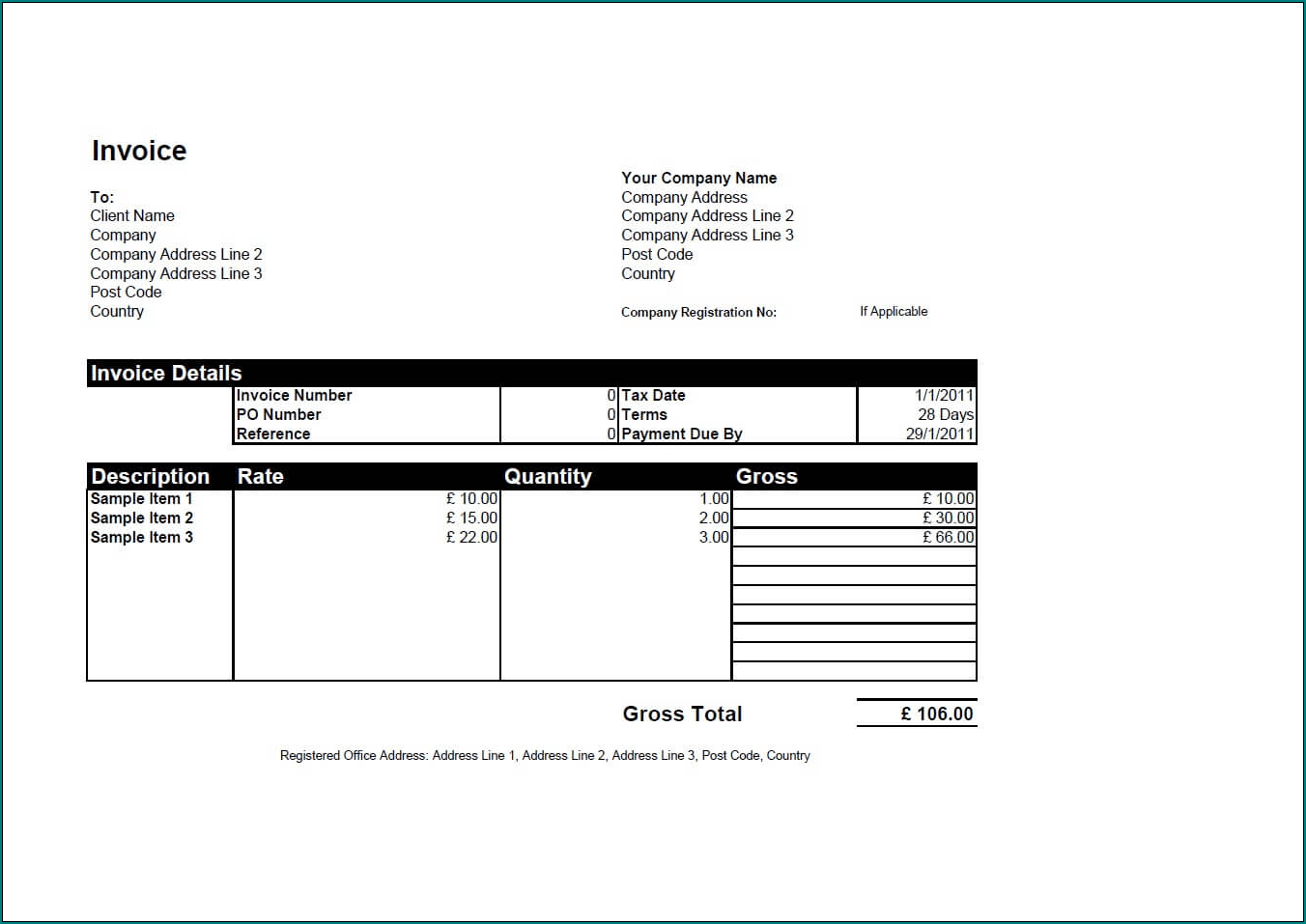 Free Printable Business Invoice Template Bogiolo