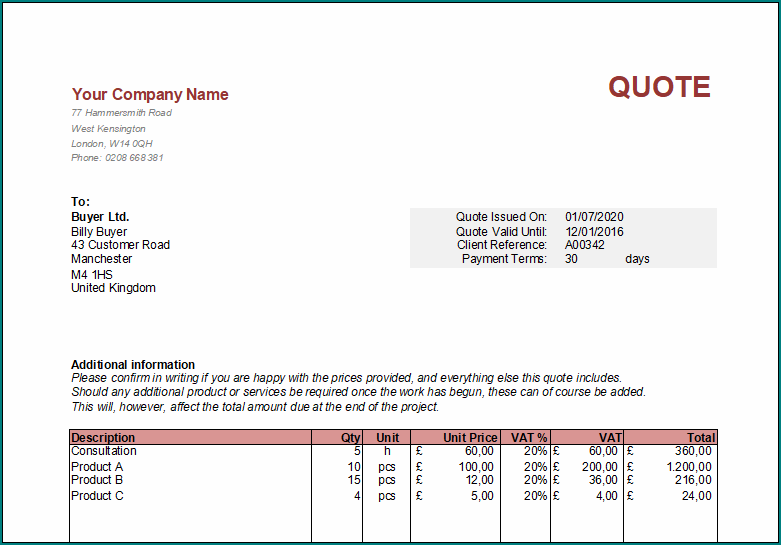 Free Printable Construction Quote Template Bogiolo