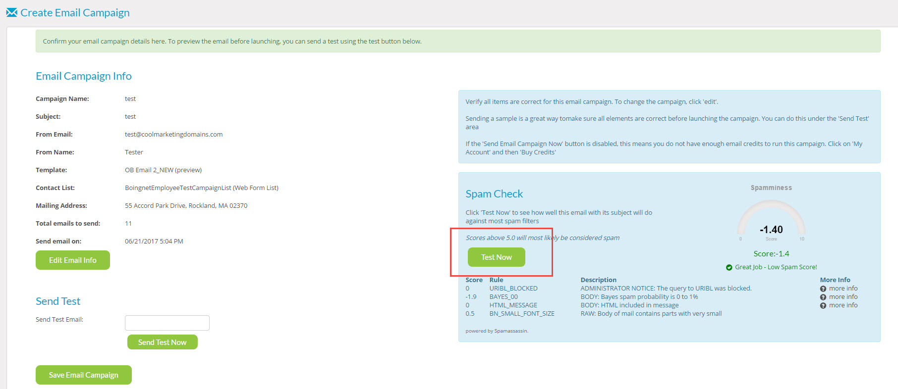 Determine if your messages can safely land in . How To Spam Check Email Campaigns Boingnet