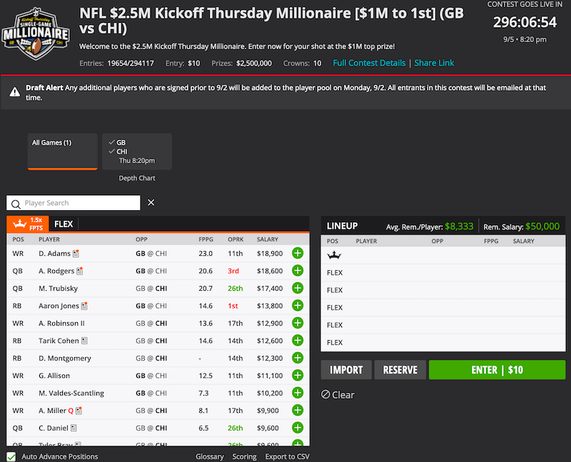 Look no further than the likes of peyton manning and tom brady to see how star quarterbacks can transcend sport and permeate mainstream pop culture. How Do You Create A Nfl Dfs Lineup On Draftkings Best Online Casino Bonuses Promos Bonusseeker