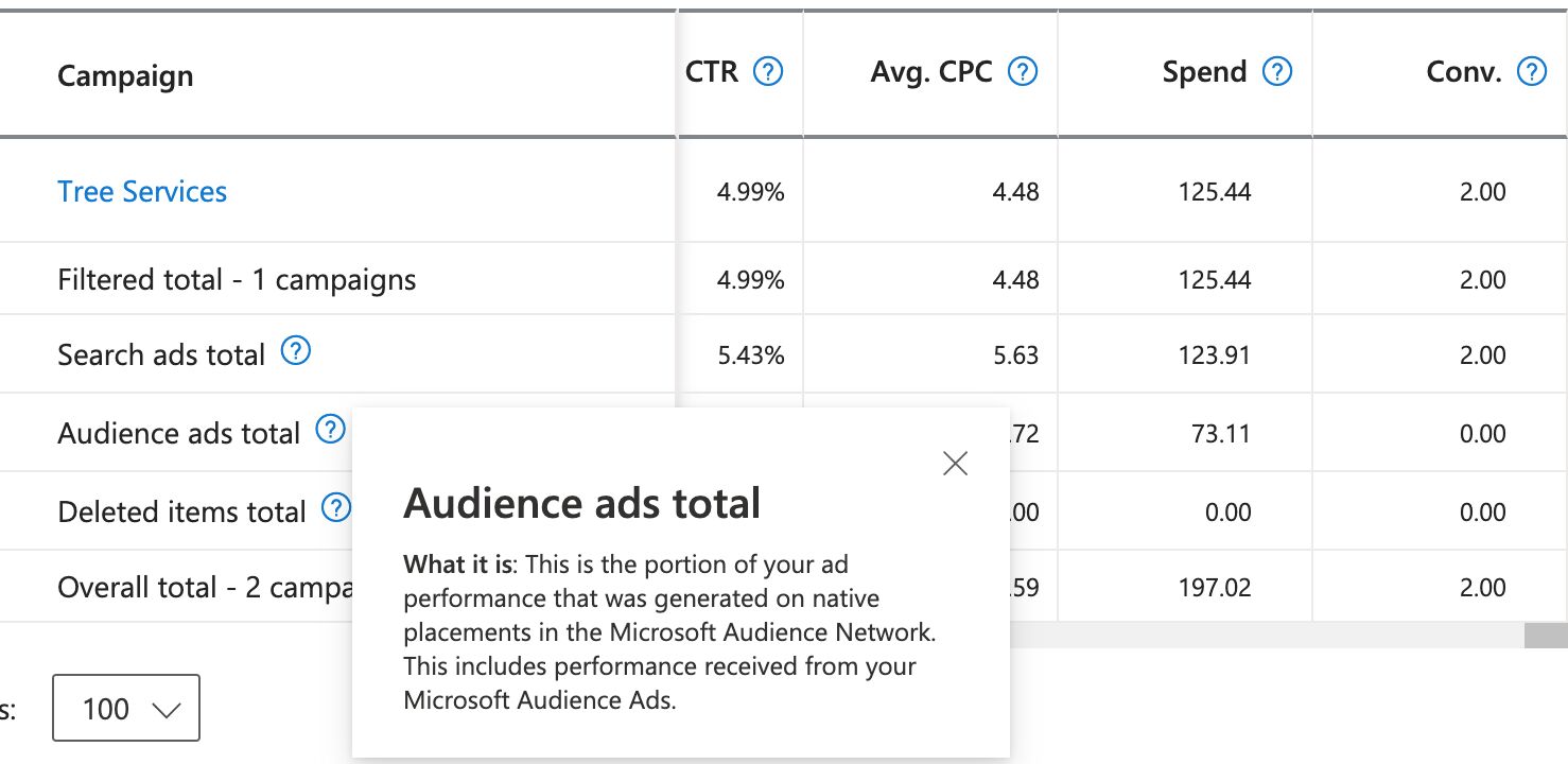 How to reduce audience ads spend in microsoft/bing ads