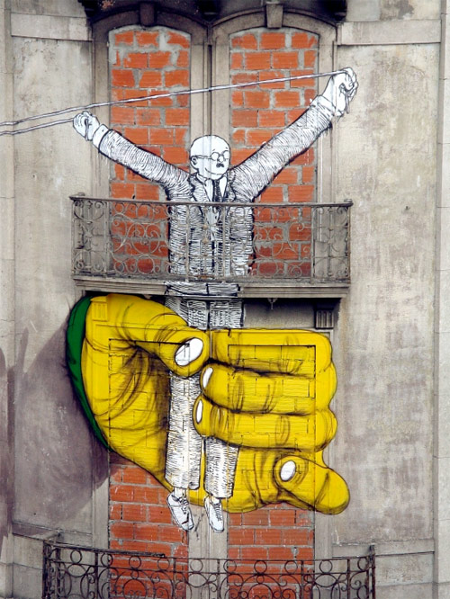 Os Gemeos and Blu mural in Lisboa Portugal