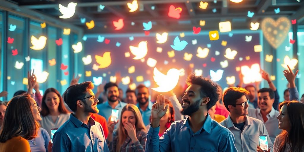 Business growth through social media interaction.